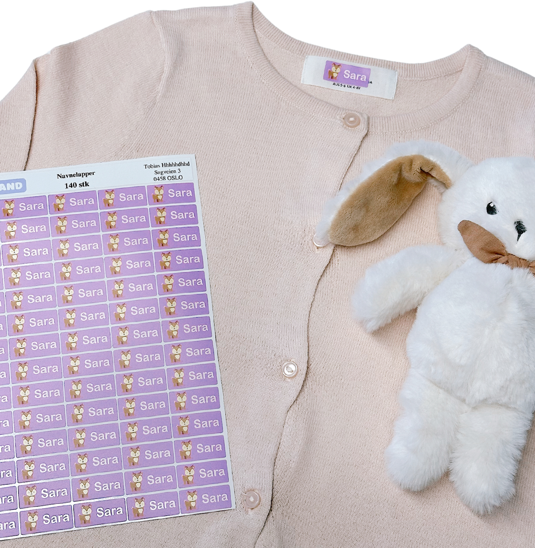 Navnelapper til klær og eiendeler