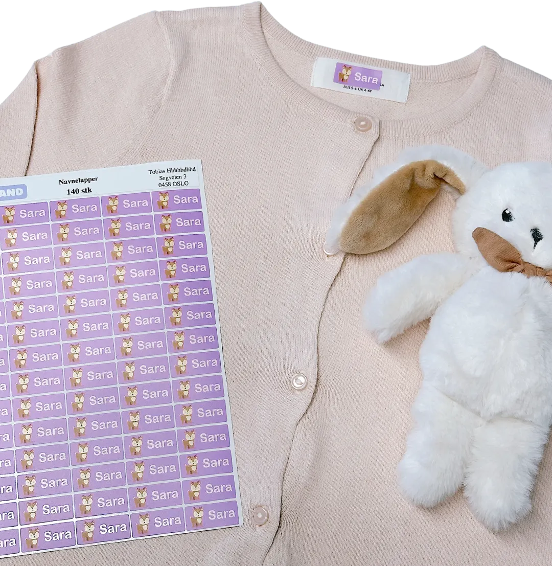 Navnelapper til klær og eiendeler